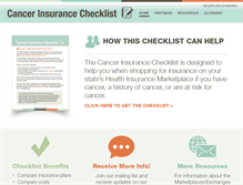 Tablet Screenshot of cancerinsurancechecklist.org